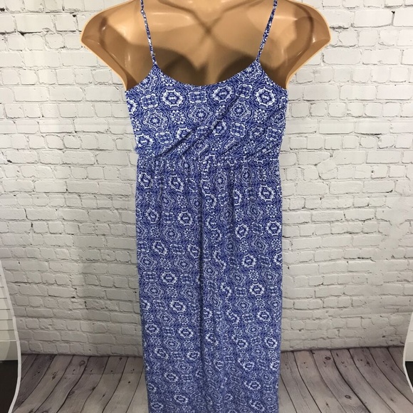 Lush Casual Maxi Dress Blue Cotton Stretch Size S - Picture 4 of 8